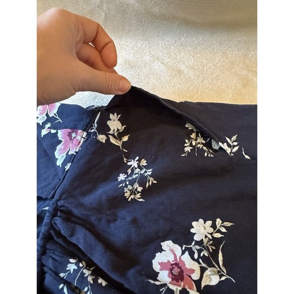 Abercrombie & Fitch‎ Navy Floral Mini Dress Romper Size XS Pockets - Picture 4 of 7